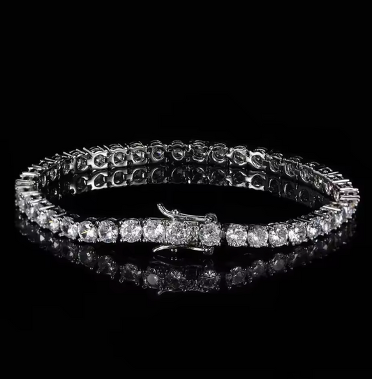 GemoraLuxy Tennis Bracelet Moissanite Diamond 925 Silver Plated