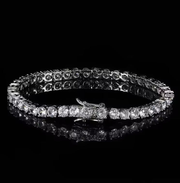 GemoraLuxy Tennis Bracelet Moissanite Diamond 925 Silver Plated