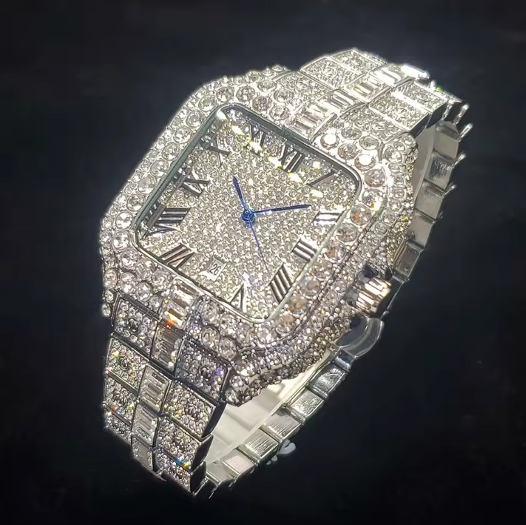 Luxury Gold Iced Out Square Watch – GemoraLuxy